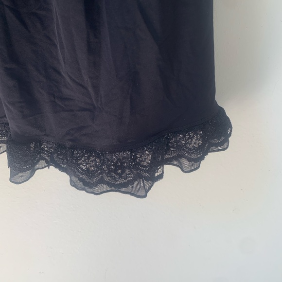 Vintage black lace lingerie pink bow babydoll coquette slip dress - Picture 4 of 4